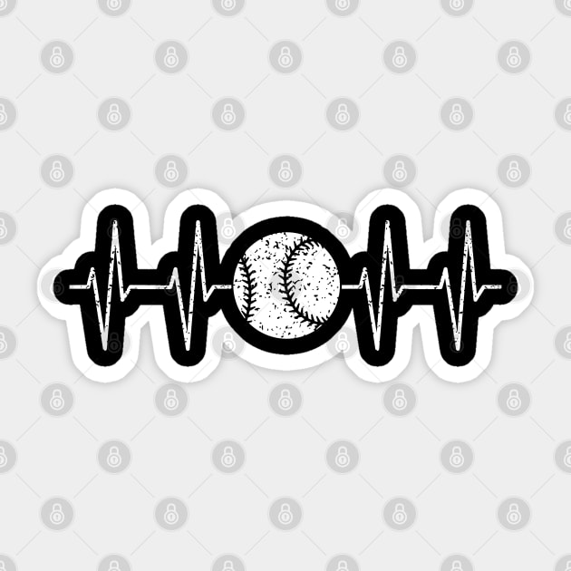 Baseball Heartbeat, Love Baseball Mom Fan Gift Sticker by DragonTees